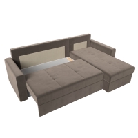 Угловой диван Верона лайт (велюр коричневый) - Изображение 2